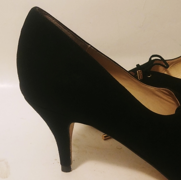 Sasha London Black Suede Heel Pumps sz 12 - Picture 3 of 6